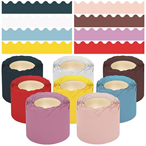 262.5 Ft Bulletin Board Borders Set,8 Rolls Colorful Classroom Border Trim