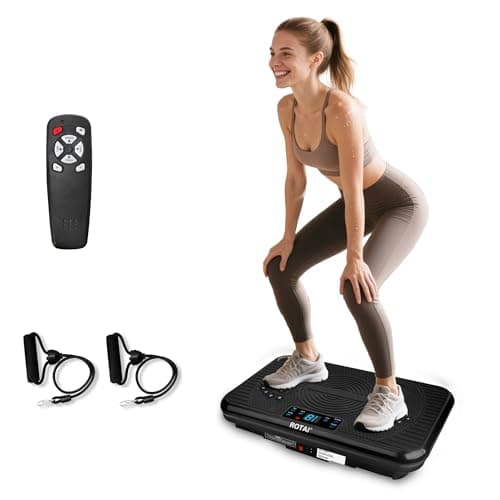 ROTAI Shake Plate Vibration Exercise Machine for Lymphatic Drainage Massager and Weight Loss, 400 lbs Capacity Whole Body Vibrating Plate Workout Fitness Platform for Women and Men (Black)