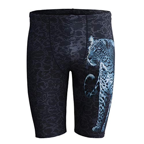 PIQIDIG Youth Boys Swim Jammers Solid Swimsuit Quick Dry Athletic Swimming Shorts UPF 50+ Sun Protection (Black-2, X-Small)