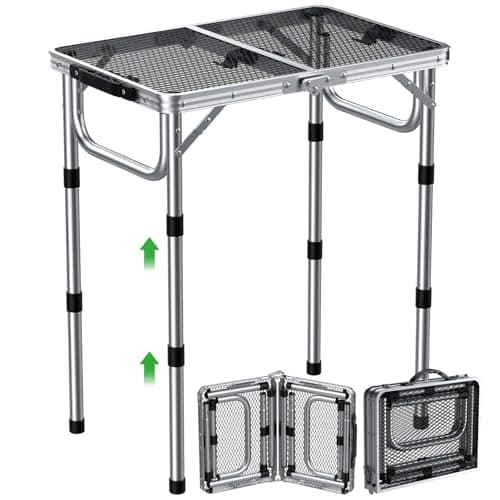 GARLLEN Folding Grill Table Max Capacity 66lbs 22.8" L x 15.7" W Silver
