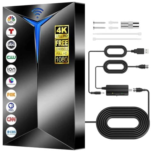 2026 Upgraded TV Antenna Indoor/Outdoor, 3500+ Miles Long Range for Local Channels, HDTV Antenna with Signal Amplifier-Crystal Clear Reception for 8K 4K 1080P, Includes 26ft Coaxial Cable for Smart TV