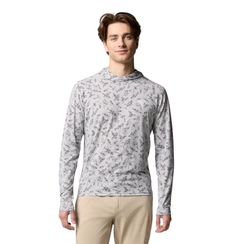 Columbia Men's PFG Uncharted Long Sleeve Sun Protection Hoodie, Cool Grey Huntfish, Medium