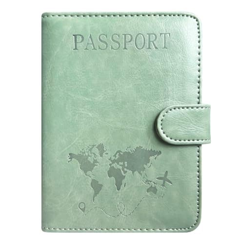 ACdream Passport Holder for Travel Essentials, Rfid Blocking Passport Wallet Cover Case for Travel Must Haves Accessories, Book Holders for Women Men, Agave Green R64