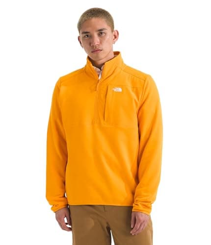 The North Face Men's TNF Performance Fleece Quarter Zip Jacket - Lightweight Pullover with Secure Chest Pocket, Summit Gold, Medium