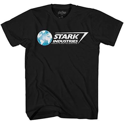 Marvel Iron Man Stark Industries Avengers T-Shirt(Black,XXL)