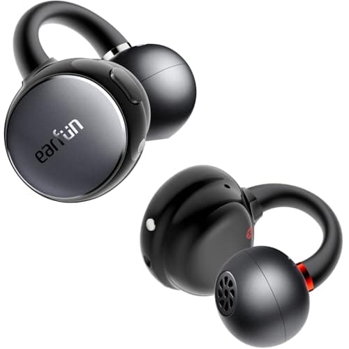 EarFun Clip Open Ear Earbuds, Wireless Clip On Headphones, Adaptive Comfort with Secure Fit, Bluetooth 6.0, LDAC, Hi-Res Audio, 2 Mics AI ENC Call, 40H Playtime, Earbuds for Sports, Running, Workout