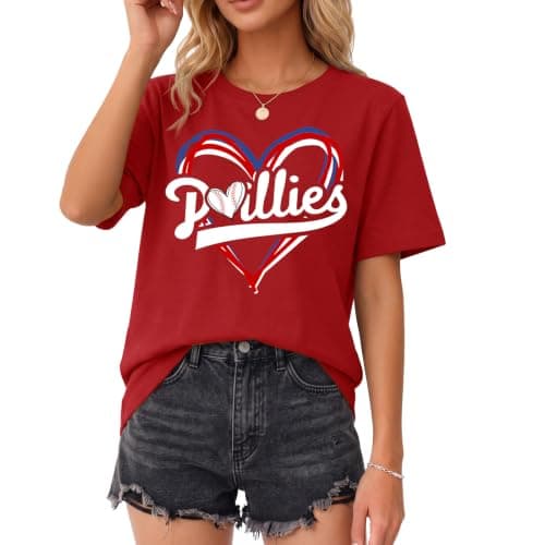 Talovee Women's Short Sleeve Graphic T-Shirt Red