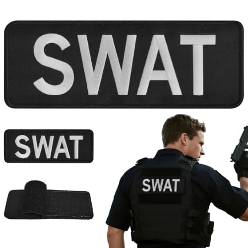 EMORBALS 2 Pack Swat Costume Accessory Set - Swat Patch for Vest, Jacket (Black)