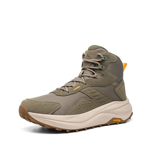 NORTIV 8 Men's Wide Toe Box Hiking Boots Low Drop Waterproof Outdoor Trekking Camping Shoes Katahdin,Size 8.5,Olive,SNHB25001M