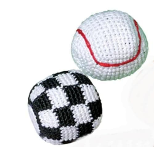 Set of 2 Sports KIckbags, Football, Soccer, Basketball, Baseball, Hackys, Hackeys, Kick Sacks. Assortment of Sports May Vary but 2 Balls Included in Order.
