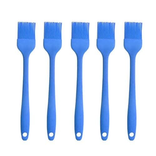 Silicone brush, Oil Brush for BBQ Kitchen Cooking Baking and Grilling (5 PCS,Blue)