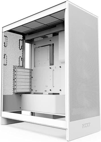 NZXT H7 Flow RGB | Mid-Tower ATX Airflow Case with 360mm RGB Single Frame Fan | Supports Bottom Fans for Direct GPU Cooling | Cable Management | White