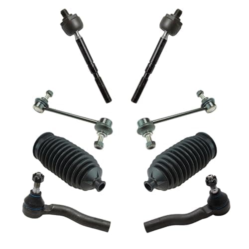 TRQ Front Steering & Suspension Kit Steering Rack & Pinion Bellow Sway Bar Stabilizer Link Tie Rod Compatible with 2010-2012 Ford Fusion 2011-2012 Lincoln MKZ