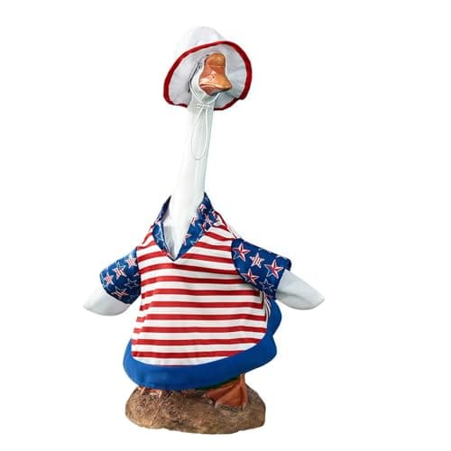 Laughlctic Patriotic Porch Goose Outfits for 23 Inch Lawn Statue, 4th of July Costume for Plastic/Cement Statue, Summer Sculpture Clothes for Garden Patio USA 250th Anniversary Decor