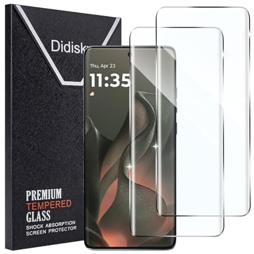 Didisky 2 Pack Screen Protector for Motorola Moto Edge 2025, Edge 60 Fusion, 60 Pro Tempered Glass, Bubble Free, Easy to Install,Anti Scratch,HD Clear,9H Hardness,3D Curved Full Coverage