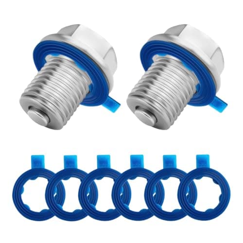 2PCS M14x1.5 Magnetic Oil Drain Plug with 8PCS Nylon Rib Crush Washer,OEM 016-0088 Oil Pan Drain Plug Compatible with Ford Acura Chevrolet,Essential Car Oils Plugs