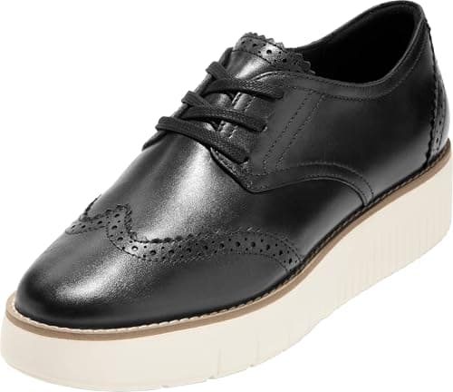 Cole Haan Womens Grand City Platform Oxford, Black/Ivory, 10-C US