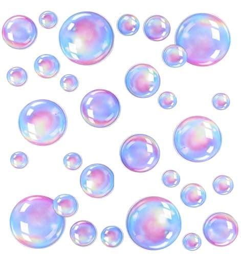 4 Sheets Bubble Stickers, Removable & Waterproof Kid Bathroom Decor, Safe for Kids Room, Bathroom & Party (Colorful)