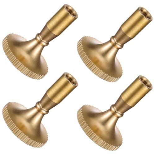 Exircy Brass Lamp Switch Knob, 4 Pack Lamp Turn On/Off Switch Knobs Replacement, Metal Lamps Switchs Knob, Standard Size, Vintage Brass
