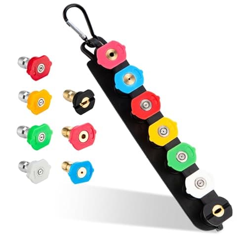 AURORA CAR Pressure Washer Tips, Pressure Washer Nozzle Tips with Nozzle Holder, Set of 7 Pressure Washer Nozzles, 1/4 Inch Quick Connect, 4000 PSI