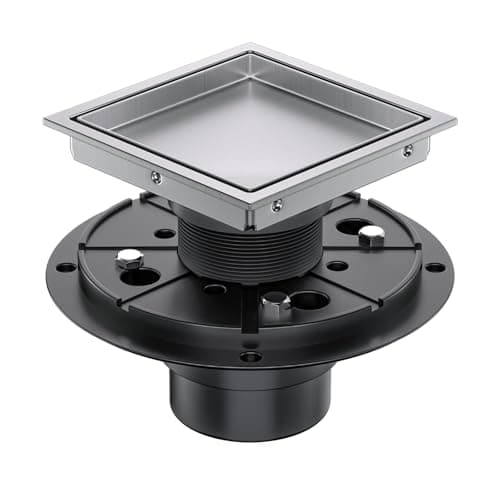 Bmvlffs 6 Inch Shower Drain Brushed with Tile Insert Grate, Floor Drain Brushed 304 Stainless Steel, Including Hair Strainer