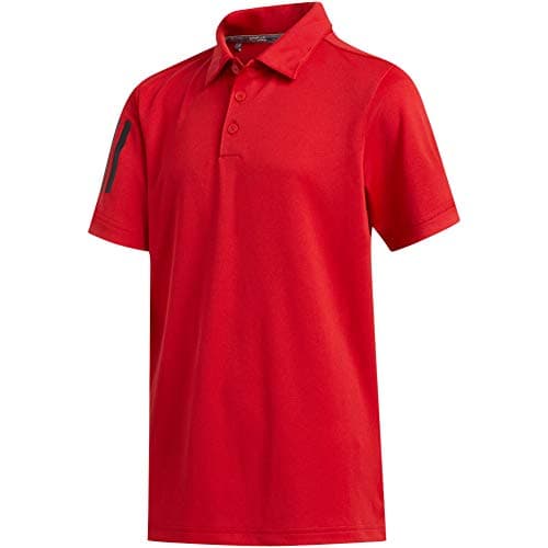 Adidas Golf 3-Stripes Polo Shirt, Collegiate Red, Small