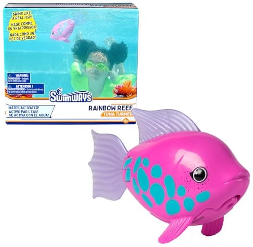 SwimWays Rainbow Reef Pink Fish Water-Activated Pool Toy for Ages 5+