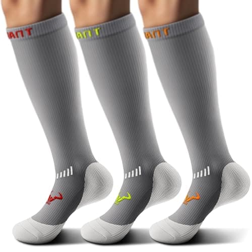 BULLIANT Compression Socks 3Pairs-15-20mmHg Circulation Support Men Women Hiking Sports Recovery-Upgraded Wicking Tech(3Pairs,Small-Medium)