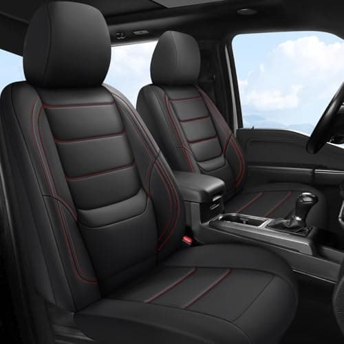 Toyota Tacoma Seat Covers 2016-2023,Truck Seat Covers for Tacoma 2016 2017 2018 2019 2020 2021 2022 2023 Double & Crew Cab SR SR5 TRD Sport TRD Off-Road TRD Pro (Black & Red, (2016-2023)Front pair)