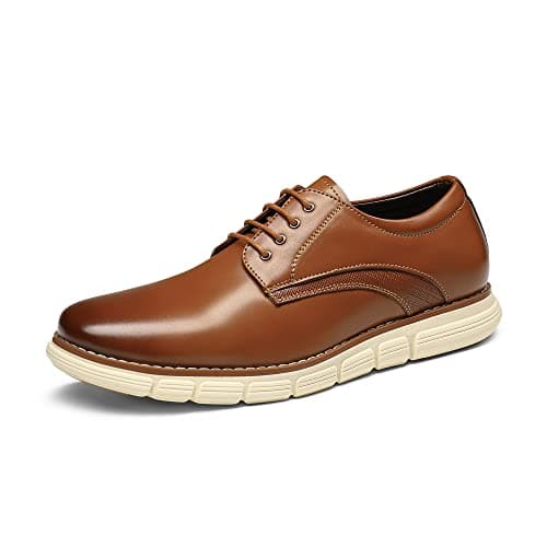 Bruno Marc Men's Crossflex Dress Sneakers Casual Oxford Formal Shoes,Size 6.5,Brown,GRANDPLAIN