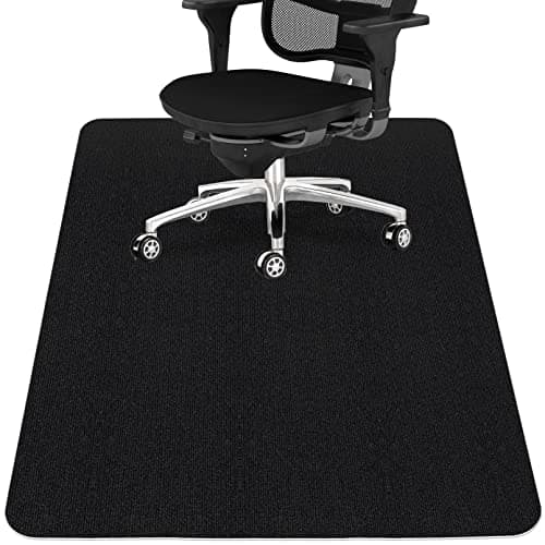 Sycoodeal Office Chair Mat for Hardwood Floor,Office Computer Gaming Chair Mat for Tile Floor,Large Floor Protector Rug,Anti-Slip,Easy to Clean,Carbon-Black (48"x55")