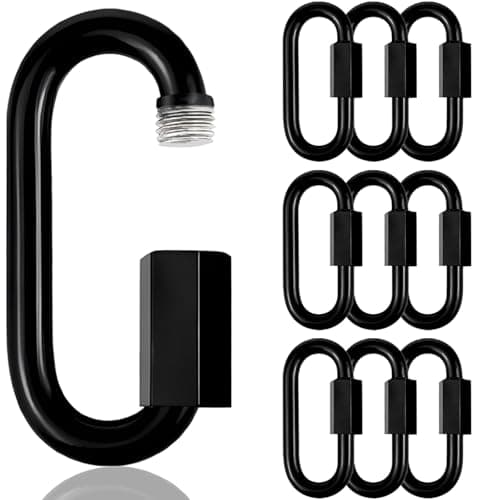10 Pack 1.65“ Chain Quick Links - Anti-Rust Heavy Duty Carabiner Connector, M4 Small Locking Carabiner Links Threaded, Chain Connector, 500 Lbs Capacity