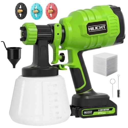 HILICHT Brushless Cordless Paint Sprayer Kit, 21V Battery, 80 DIN/s
