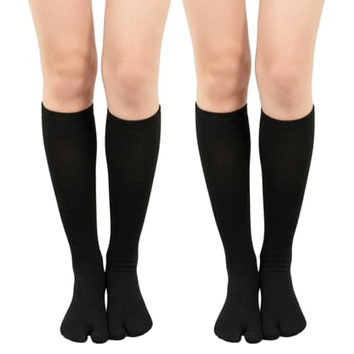 TIESOME 2 Pairs Flip Flop Socks, Unisex Split Toe Tabi Socks Dress Sock