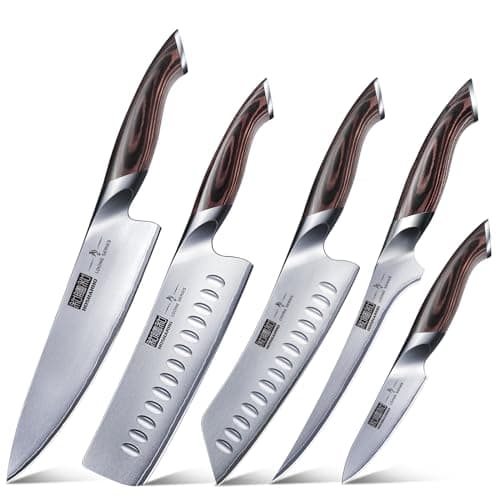 HOSHANHO 7 Inch Japanese Steel AUS-10 Chef Knife Set - 4pcs (Fillet, Nakiri, Paring)