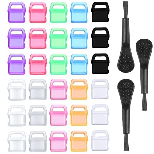 Sibba 30 Pcs Phone Dust Plugs with 3 Pcs Cleaning Brush Colorful Type Charging Port Plug Clear Cell Phone Anti Dust Cover Protector for Phones Laptops Tablets Earphones