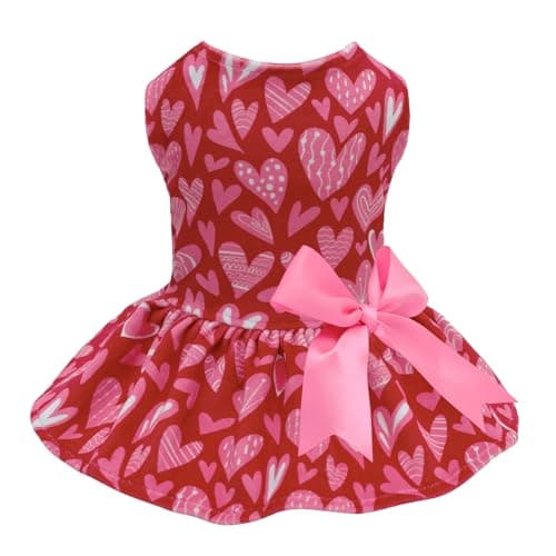 CuteBone Velvet Dog Dresses for Small Dogs, Stylish & Soft Fabric, Comfortable Fit for Everyday Wear, Perfect for Special Occasions NCVA05L