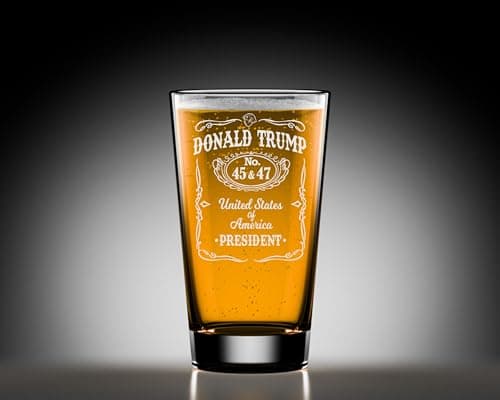 NeeNoNex Donald Trump Laser Engraved Beer Pint, Right Wing, Conservative Gift, Trump For Presidency, Poilitical Gift, 45-47