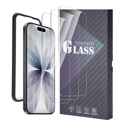 EUMADOVE (3Pack) Designed for iPhone Screen Protector (inches) with Installation Frame,Ultra HD Clear, Anti Scratch, Bubble Free,Case Friendly (17)