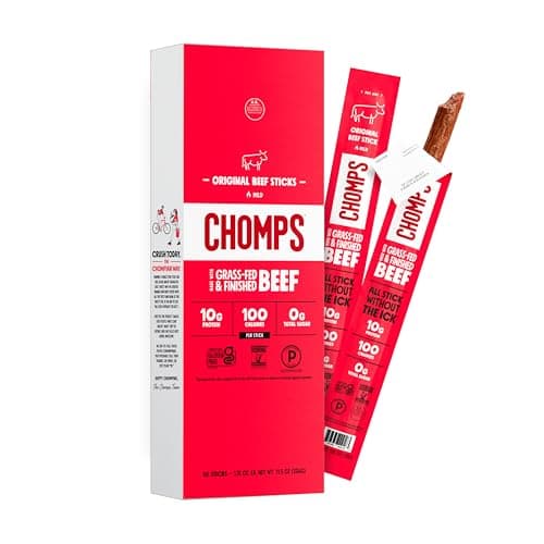 Chomps Original Beef, Grass-Fed & Finished, 10ct, Protein Snack Stick