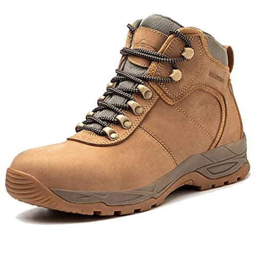 AZXPROT Waterproof Hiking Boots for Men, Outdoor Lightweight Trekking Trails Shoes Backpacking Mountaineering Boots Yellow 14