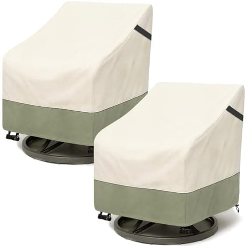 Dalema Outdoor Swivel Chair Cover 2 Pack,600D Heavy Duty 100% Waterproof Outdoor Chair Covers,Patio Furniture Covers for Swivel Patio Chairs,37.5" W x 39.25" D x 36" H,Beige