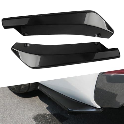 2 Pcs Car Rear Bumper Lip Splitter for BMW 4 Series Coupe F32 2013-2016 2017 2018 2019 2020, Side Fin Fenders Protector Anti Scratch Wrap Angle Spoilers Car Accessories,Bright Black