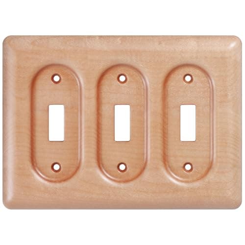 YDJSA Elegant Maple Wood Cover Plate For Toggle Light Switch 3 Toggle Light Switch Cover Plate