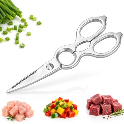 KARVENK Heavy Duty Kitchen Shears, Detachable Stainless Steel Cooking Scissors for Food Prep, Meat, Poultry, Vegetable, Herb, All-Purpose Utility Scissors with Nutcracker, Bottle Opener & Blade Guard