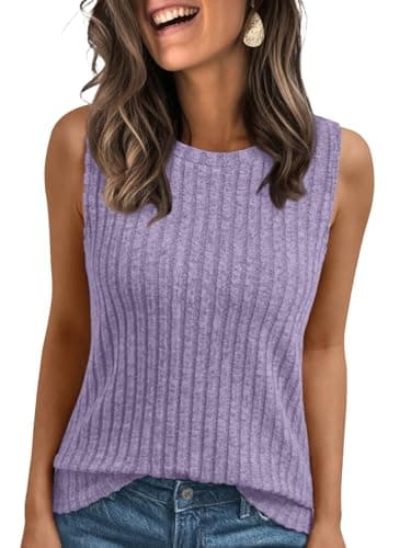 AUTOMET Womens Tank Tops Sleeveless Tunic Shirts Summer Fashion Basic Soft Clothes 2026 Casual Trendy Vacation Spring Outfits Purple XL