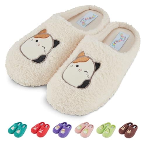 Squishmallows Kids Slippers and Womens Slippers, Cozy Fuzzy House Slip Ons