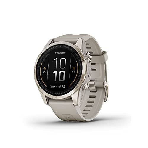 Garmin epix Pro (Gen 2) Sapphire Edition, 42mm, High Performance Smartwatch, Advanced Training Technology, Built-in Flashlight, Light Sand
