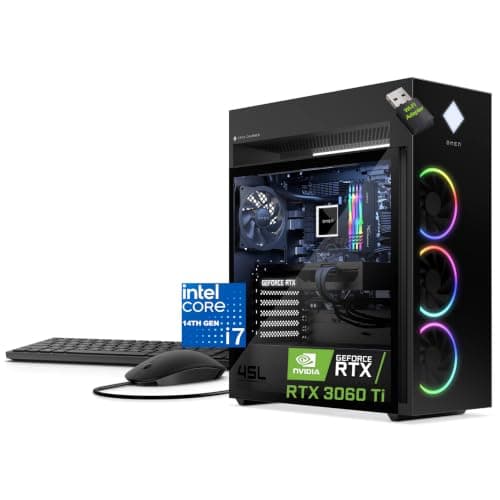 HP OMEN 45L Gaming Desktop, i7-14700F, 32GB DDR5, 1TB PCIE, RTX 3060Ti