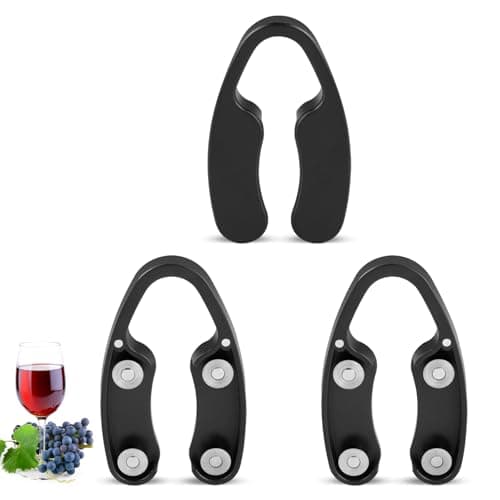 JXAVO 3 PCS Wine Foil Cutter – Magnetic Wine Bottle Opener with 4 Stainless Steel Blades, Ergonomic & Effortless Squeeze-and-Twist, Durable & Easy to Store – Gift for Wine Lovers, Black